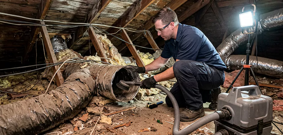 Storm-Damaged Attic Duct Cleaning in Georgetown