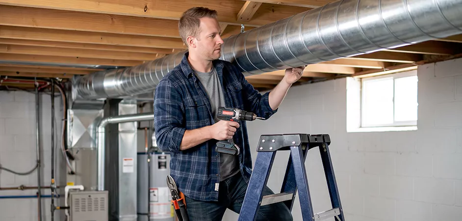 Exposed Spiral Ductwork in Georgetown